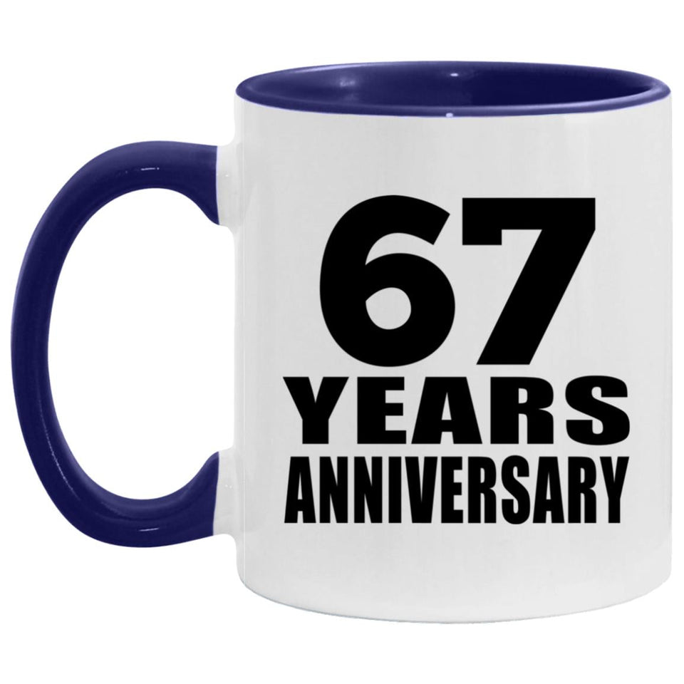 67th Anniversary 67 Years - 11oz Accent Mug Purple