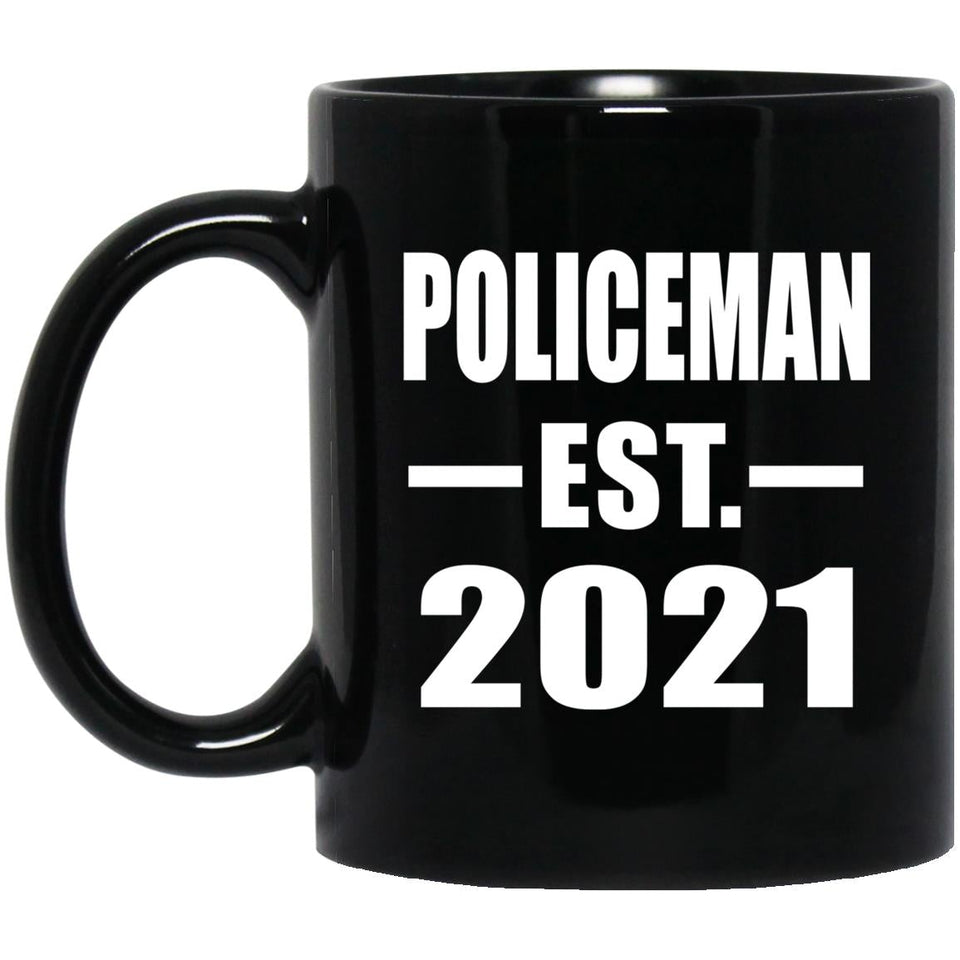 Policeman Established EST. 2021 - 11oz Coffee Mug Black