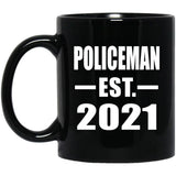 Policeman Established EST. 2021 - 11oz Coffee Mug Black