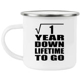 1st Anniversary Square Root of 1 Year Lifetime To Go - 12oz Camping Mug