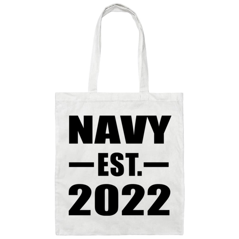 Navy Established EST. 2022 - Tote Bag White