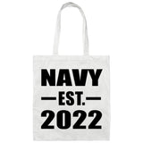 Navy Established EST. 2022 - Tote Bag White