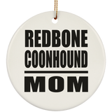 Redbone Coonhound Mom - Circle Ornament