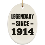 110th Birthday Legendary Since 1914 - Oval Ornament