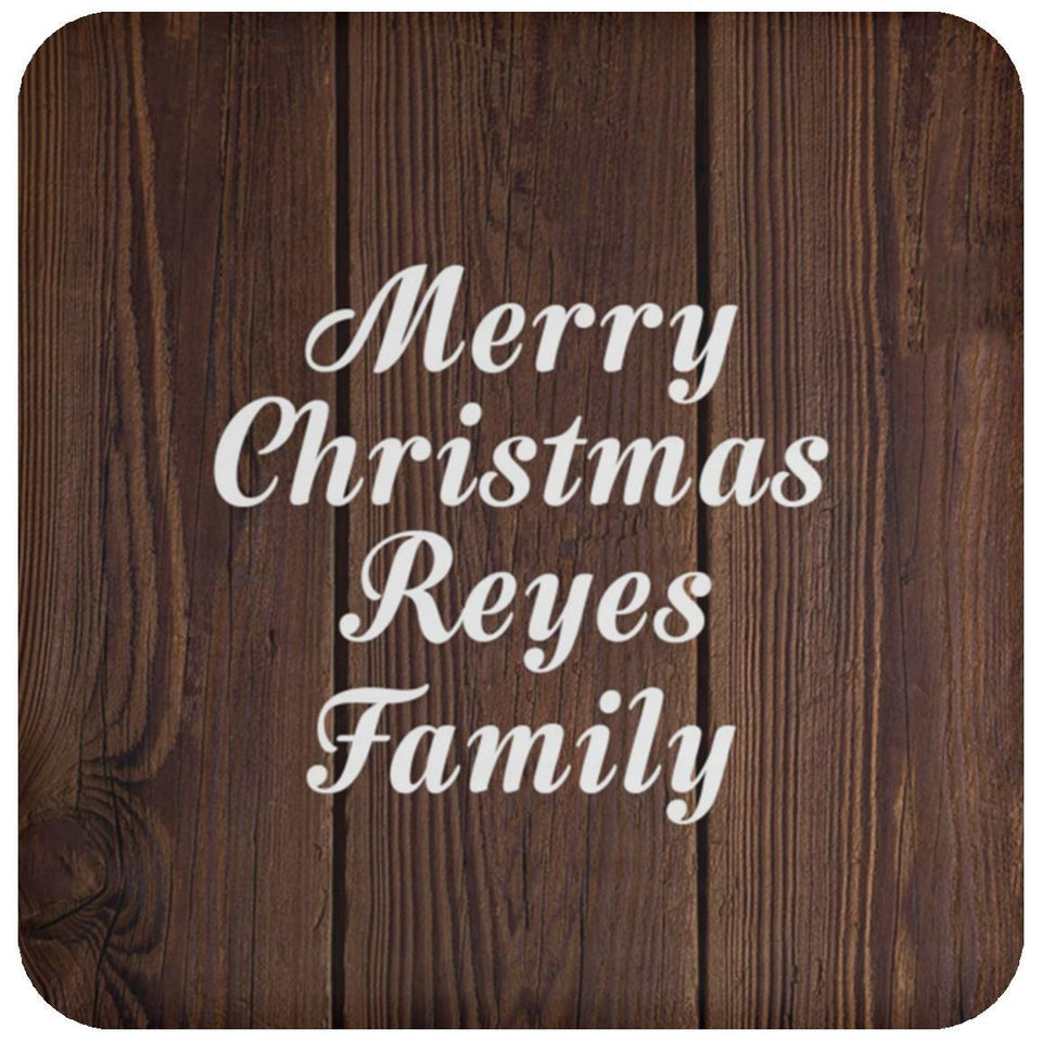 Merry Christmas Reyes Family - Drink Coaster D