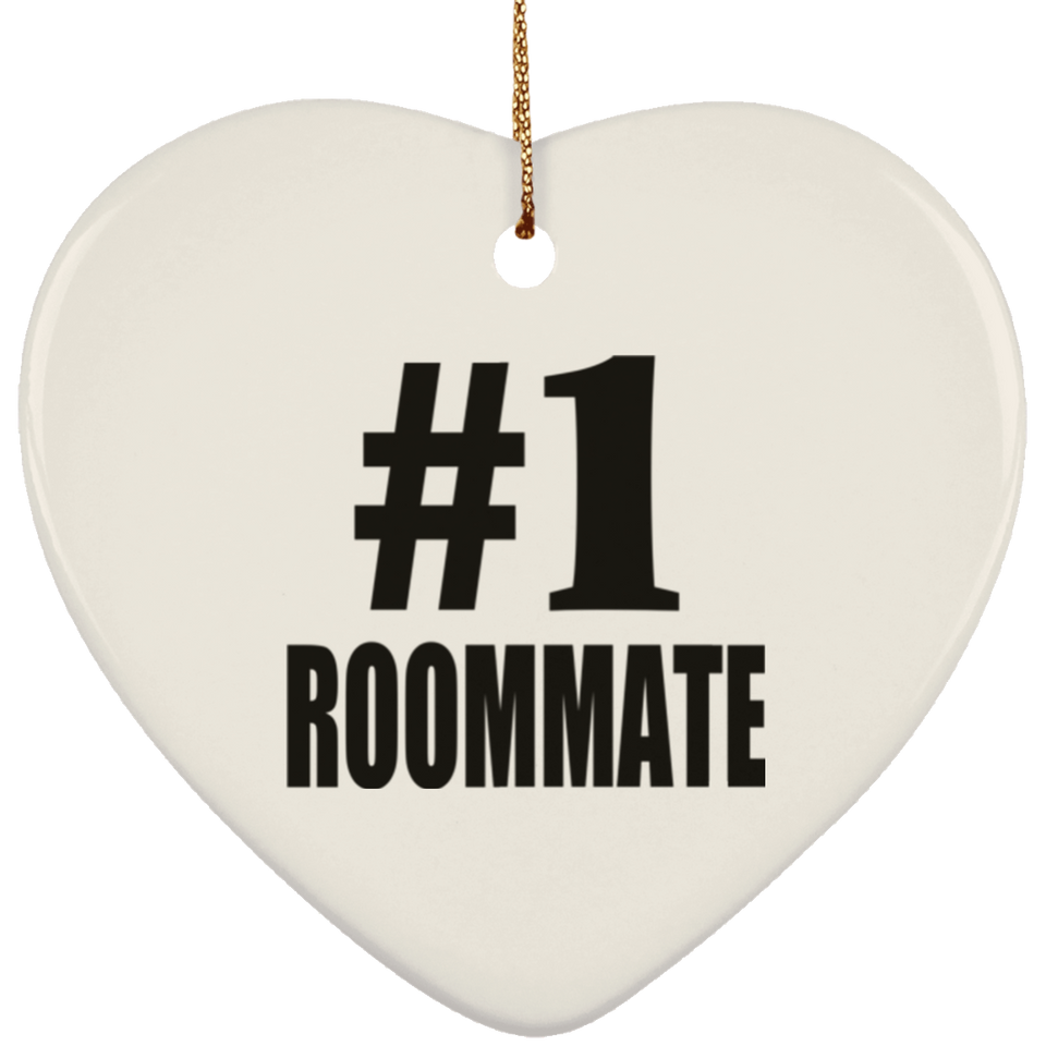 Number One #1 Roommate - Heart Ornament