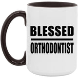Blessed Orthodontist - 15oz Accent Mug Black