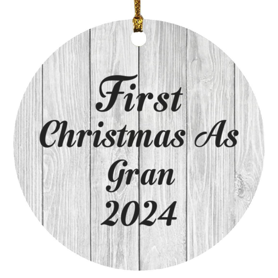 First Christmas As Gran 2024 - Circle Ornament F