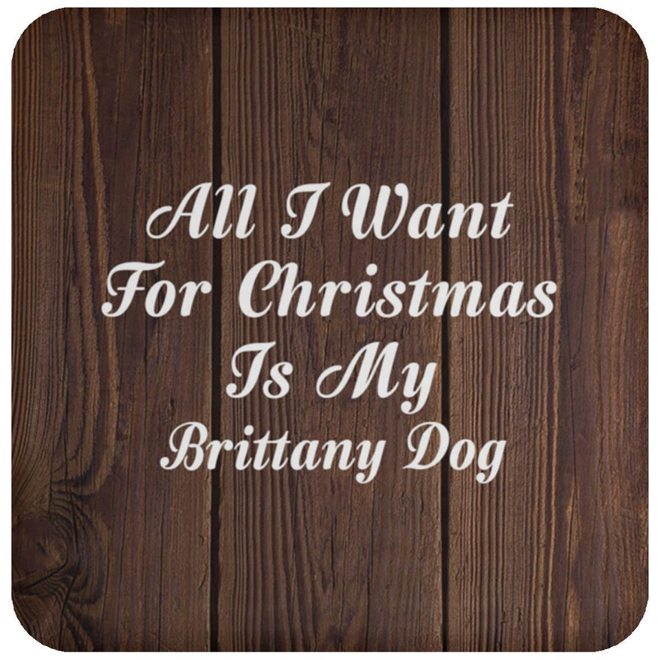 All I Want For Christmas Is My Brittany Dog - Drink Coaster D