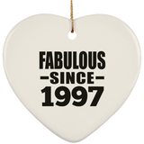 27th Birthday Fabulous Since 1997 - Heart Ornament