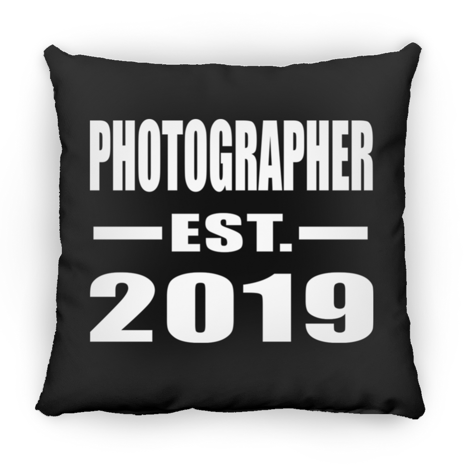 Photographer Established EST. 2019 - Throw Pillow Black