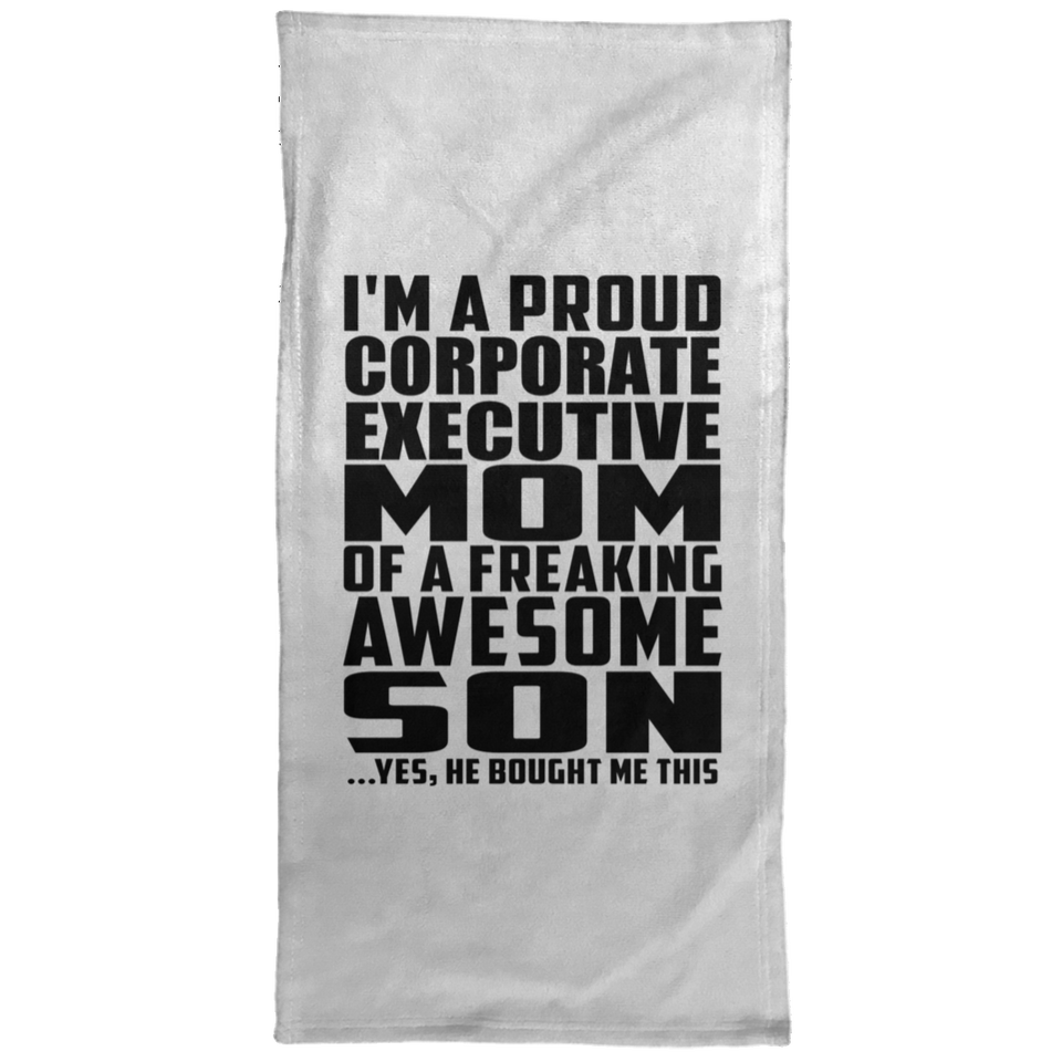 Proud Corporate Executive Mom Of Awesome Son - Hand Towel