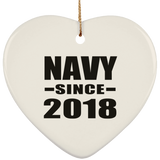 Navy Since 2018 - Heart Ornament