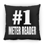 Number One #1 Meter Reader - Throw Pillow Black