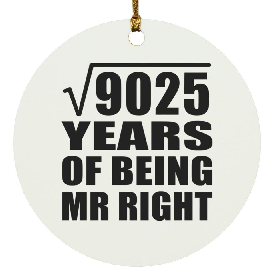 95th Anniversary Square Root of 9025 Years of Being Mr Right - Circle Ornament