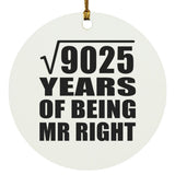 95th Anniversary Square Root of 9025 Years of Being Mr Right - Circle Ornament