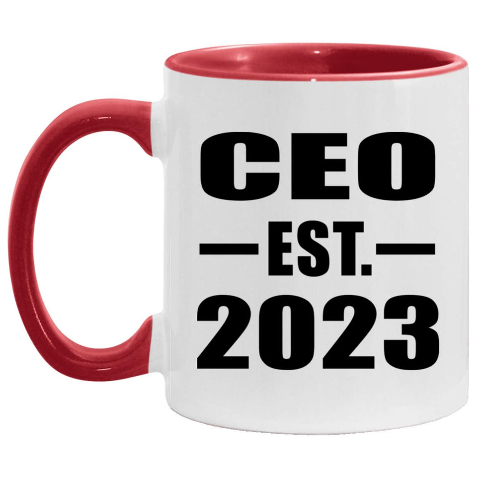 CEO Established EST. 2023 - 11oz Accent Mug Red