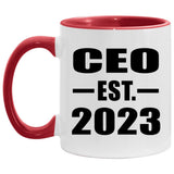 CEO Established EST. 2023 - 11oz Accent Mug Red