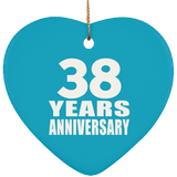 38th Anniversary 38 Years - Heart Ornament