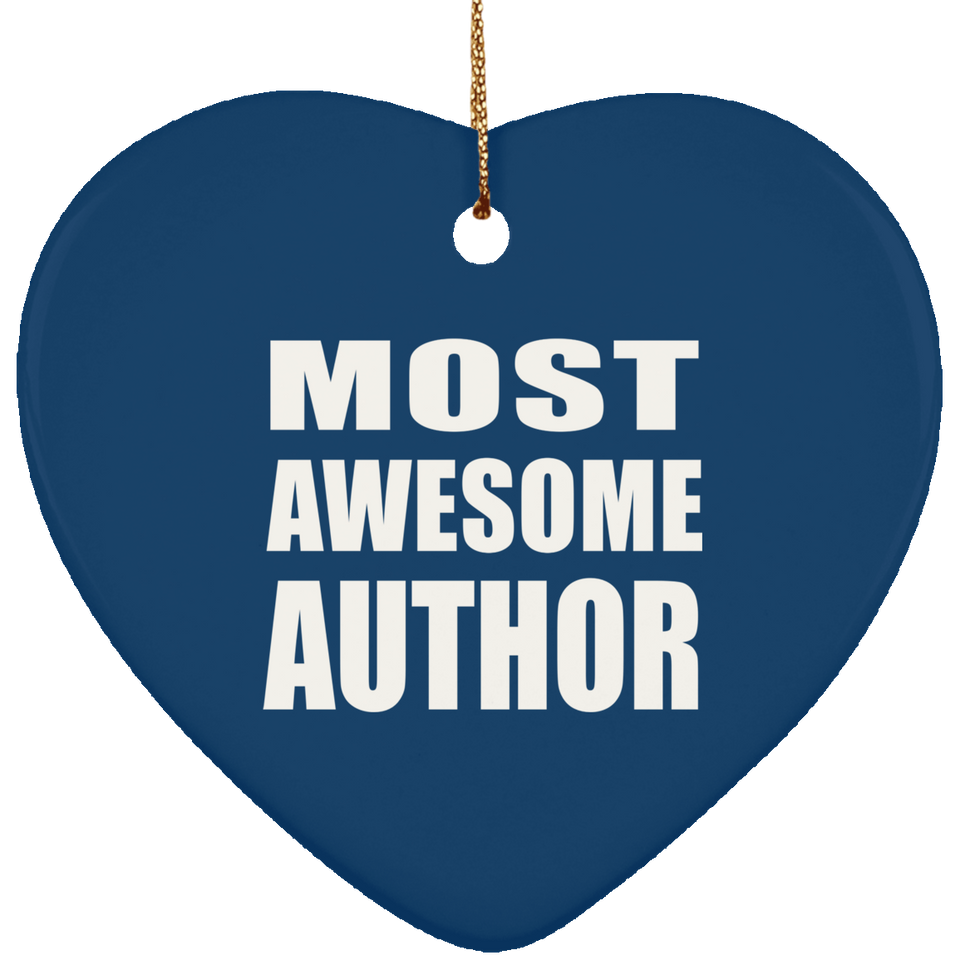 Most Awesome Author - Heart Ornament