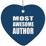 Most Awesome Author - Heart Ornament