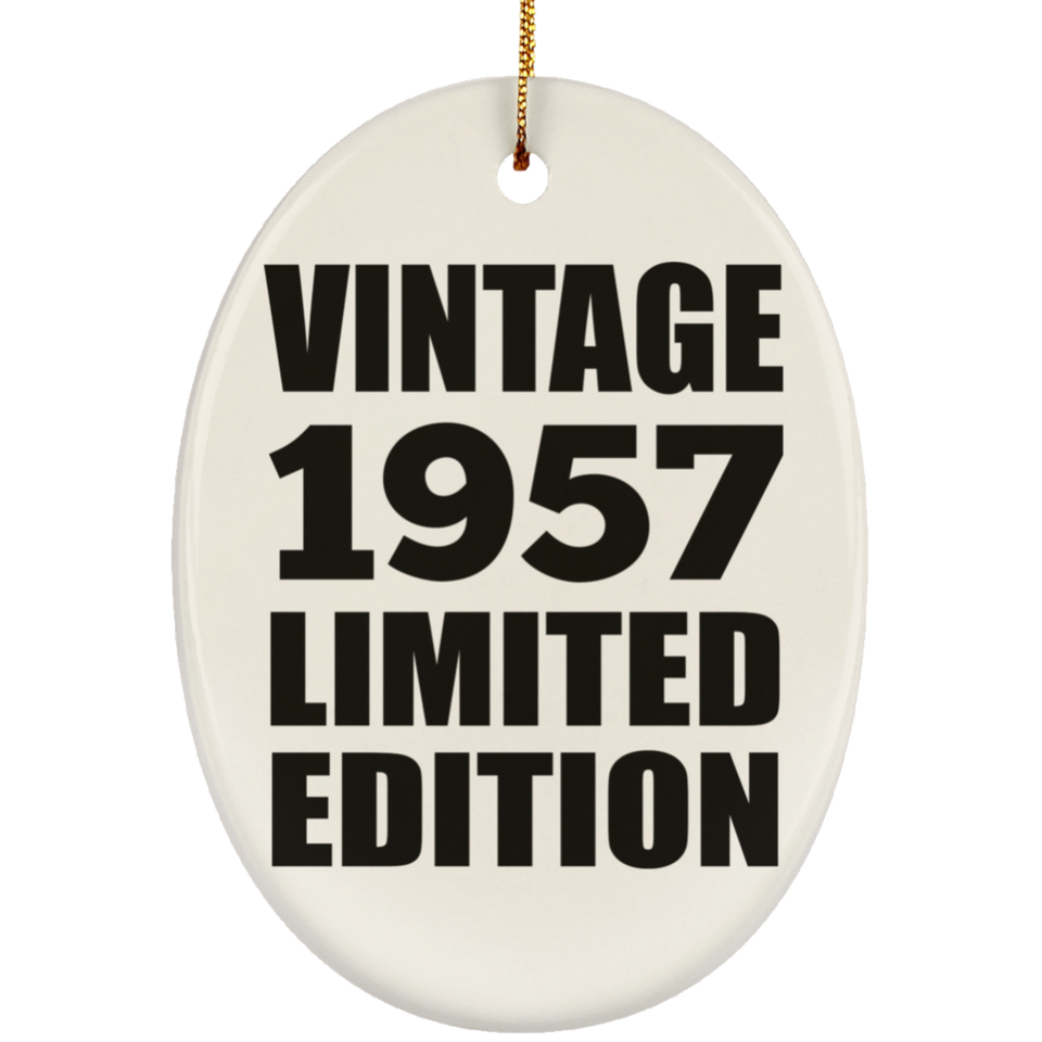 67th Birthday Vintage 1957 Limited Edition - Oval Ornament