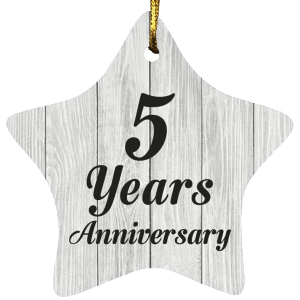 5th Anniversary 5 Years Anniversary - Star Ornament F