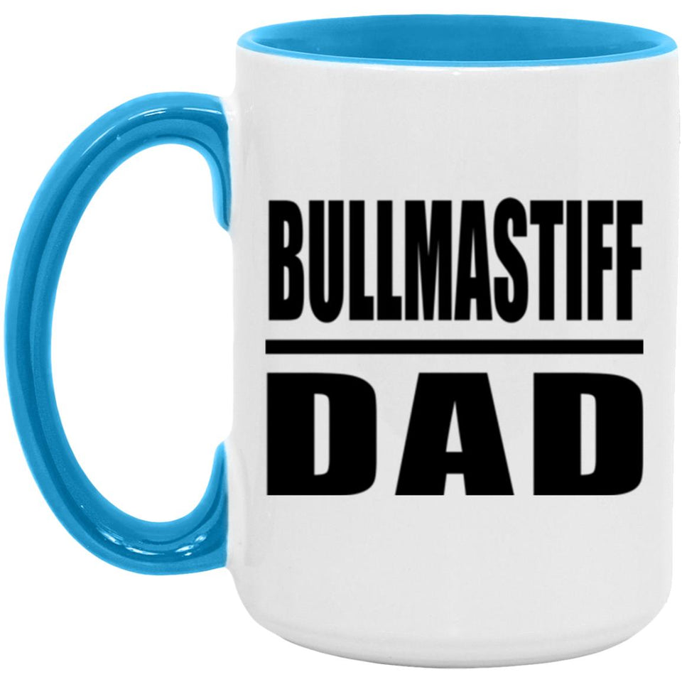 Bullmastiff Dad - 15oz Accent Mug Blue