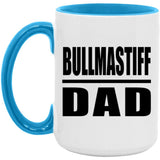 Bullmastiff Dad - 15oz Accent Mug Blue
