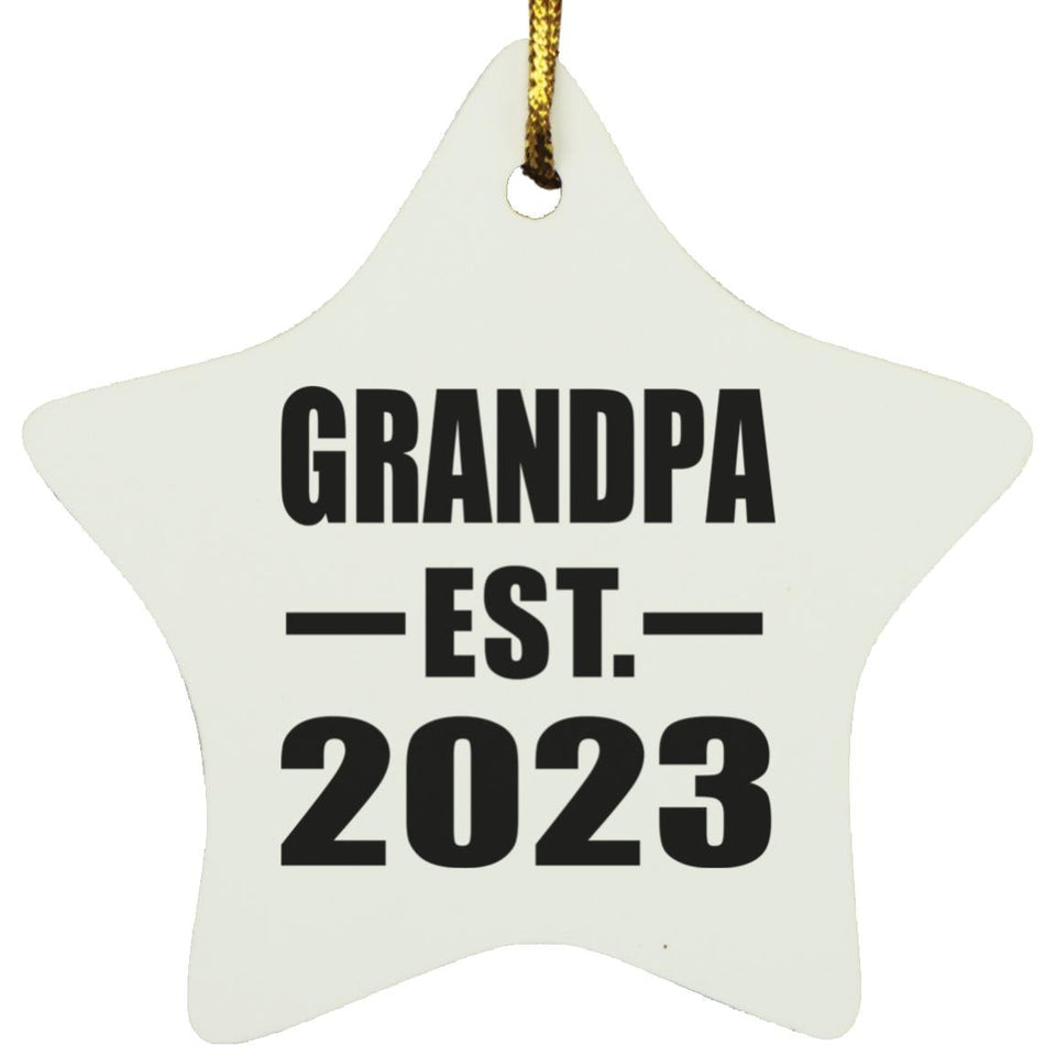 Grandpa Established EST. 2023 - Star Ornament