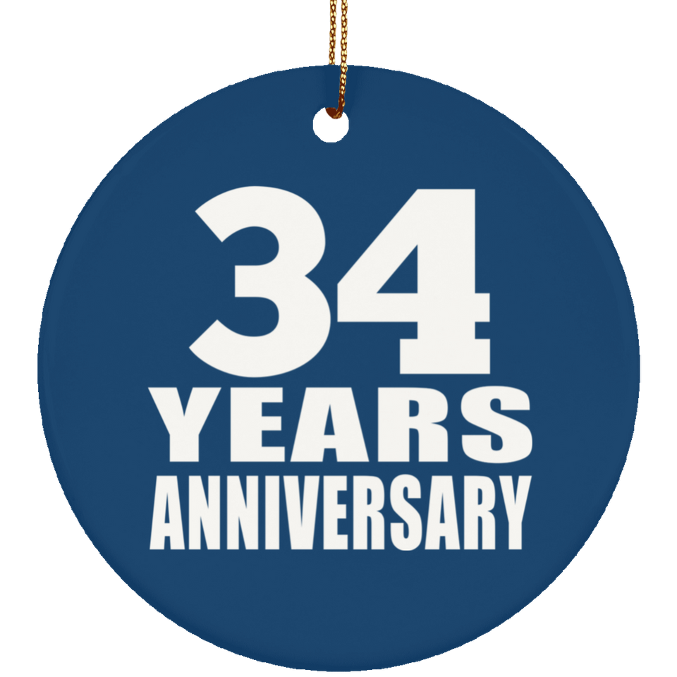 34th Anniversary 34 Years Anniversary - Circle Ornament