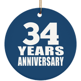 34th Anniversary 34 Years Anniversary - Circle Ornament