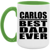 Carlos Best Dad Ever - 15oz Accent Mug Green