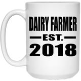Dairy Farmer Established EST. 2018 - 15 Oz Coffee Mug