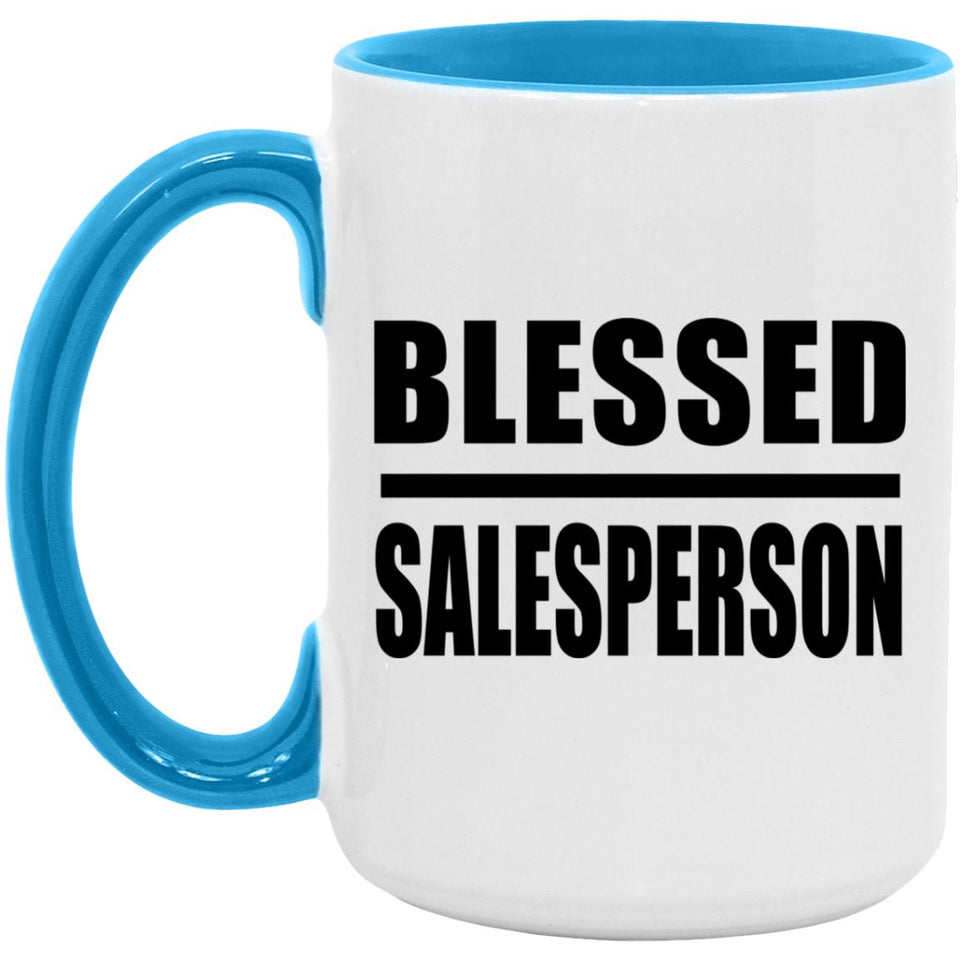 Blessed Salesperson - 15oz Accent Mug Blue