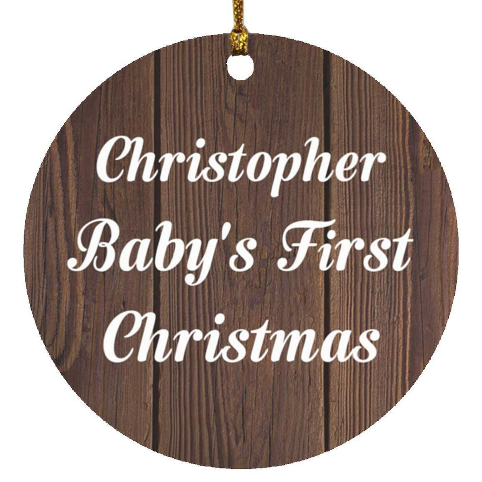 Christopher Baby's First Christmas - Circle Ornament D