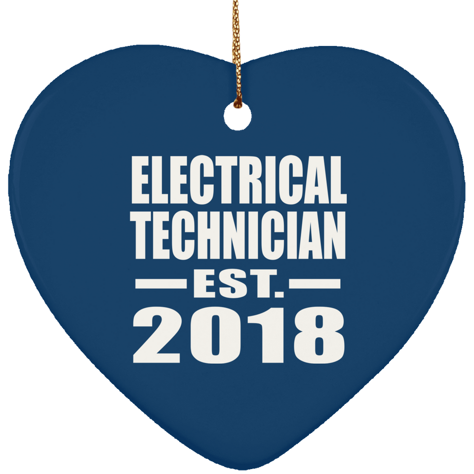 Electrical Technician Established EST. 2018 - Heart Ornament