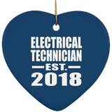 Electrical Technician Established EST. 2018 - Heart Ornament