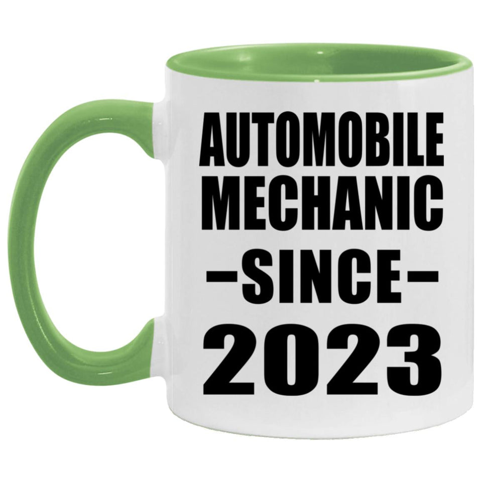 Automobile Mechanic Since 2023 - 11oz Accent Mug Green