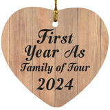 First Year As Family Of Four 2024 - Heart Ornament C