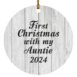 First Christmas With My Auntie 2024 - Circle Ornament F
