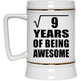 3rd Birthday Square Root of 9 Years of Being Awesome - Beer Stein