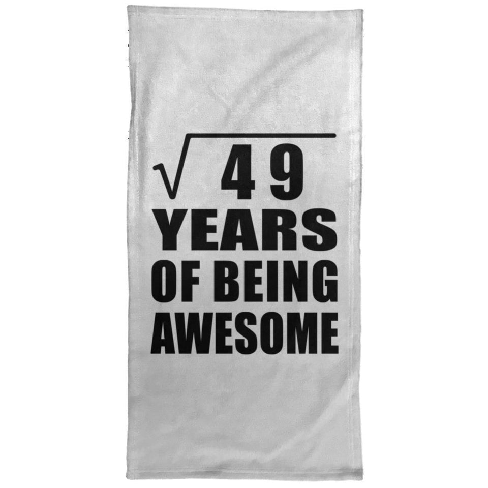 7th Birthday Square Root of 49 Years of Being Awesome - Hand Towel