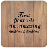First Year As An Amazing Girlfriend & Boyfriend - Drink Coaster C