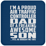 Proud Air Traffic Controller Dad Of Awesome Son - Drink Coaster