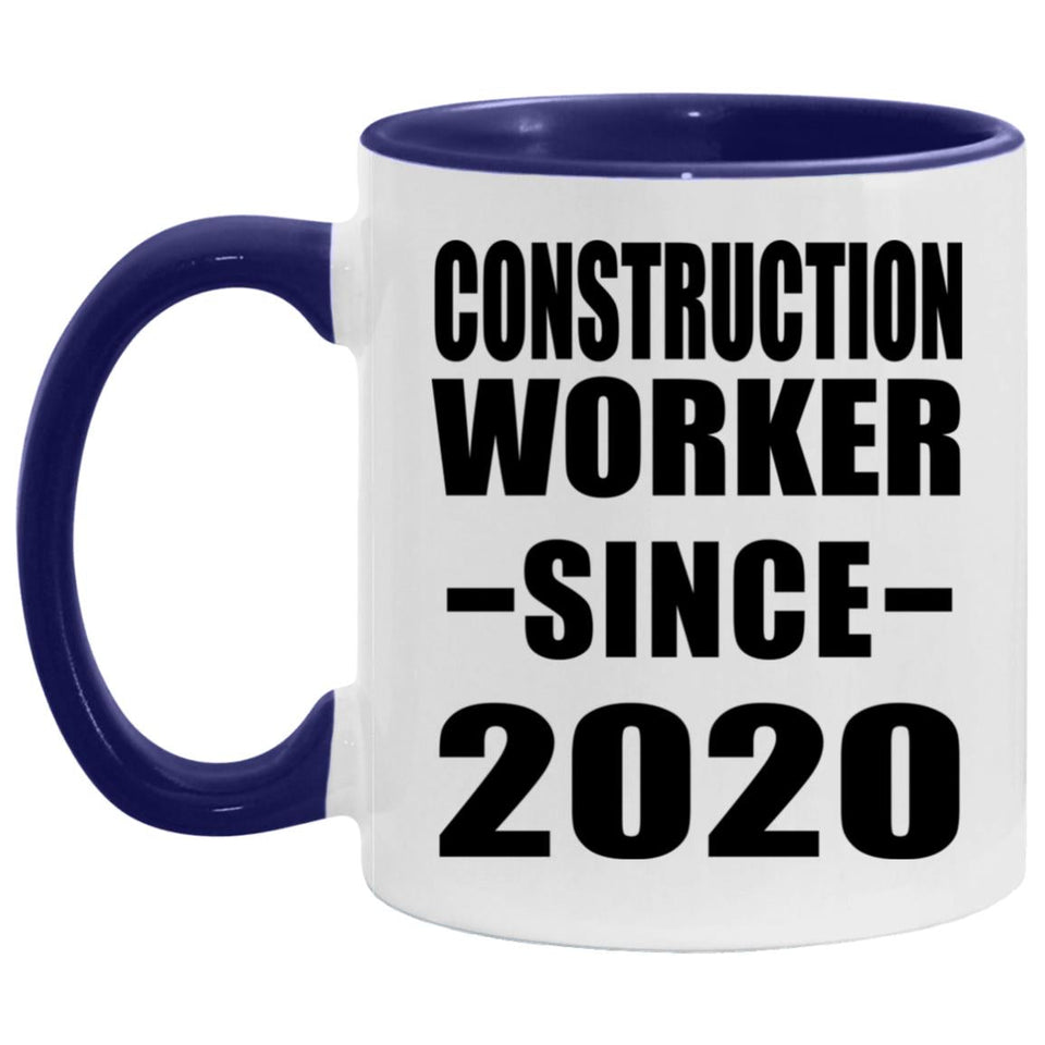 Construction Worker Since 2020 - 11oz Accent Mug Purple