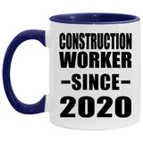 Construction Worker Since 2020 - 11oz Accent Mug Purple