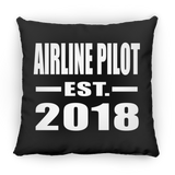 Airline Pilot Established EST. 2018 - Throw Pillow Black