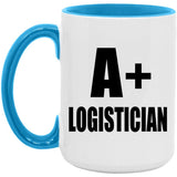 A+ Logistician - 15oz Accent Mug Blue