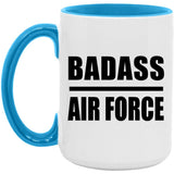 Badass Air Force - 15oz Accent Mug Blue